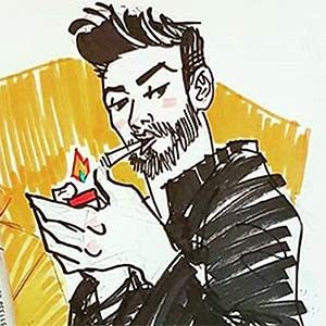 автопортрет рисунок Бард Байтман